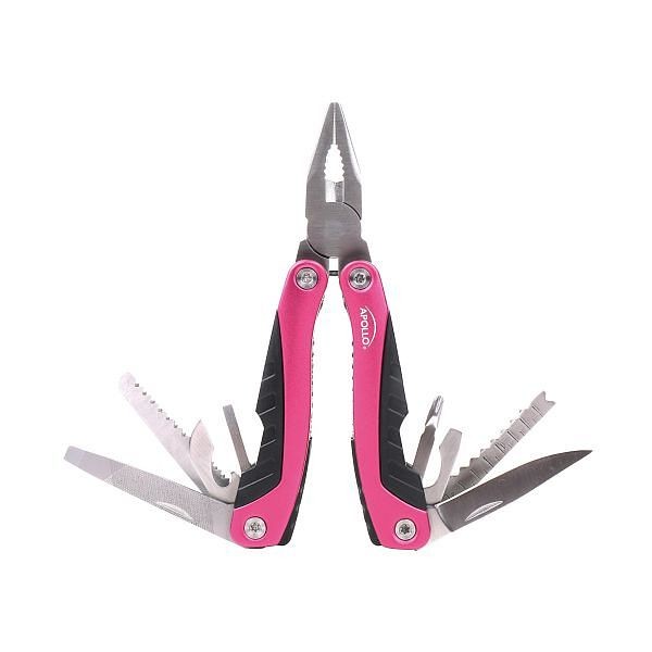 Apollo Tools 14-in-1 Pink High-Quality Pocket Multitool Pliers. Great for Outdoors, Camping, Fishing, DT5015P