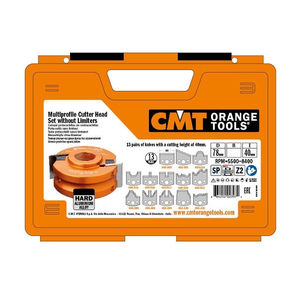 CMT Orange Tools Cabinet & Joinery Set, 1'' Bore, 13 Pieces, 692.013.10