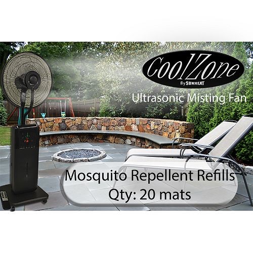 CoolZone 20 Pack Mosquito Mats for CZ500 Ultrasonic Dry Misting Fan, 604002