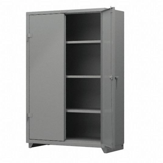 Strong Hold Heavy Duty Storage Cabinet, Grey, 75 in H X 48 in W X 24 in D, Assembled, 46-243-L