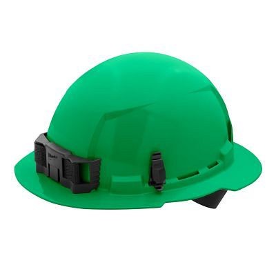 Milwaukee Green Full Brim Hard Hat with 4Pt Ratcheting Suspension - Type 1, Class E, 48-73-1107