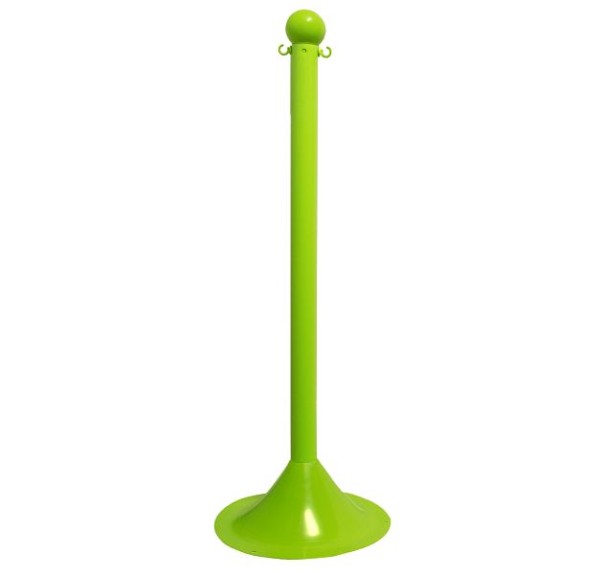 Mr. Chain Stanchion, Safety Green, 41-Inch Height, 2-Inch Diameter Pole, Quantity of pieces: 2, 91514-2