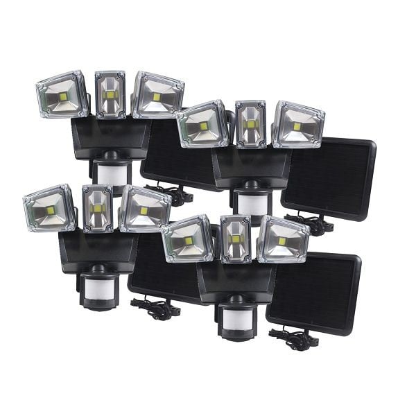 Nature Power Triple COB Solar Motion Activated Security Light with Integrated LED (4-Pack), 22268