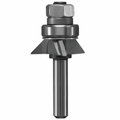 Bosch 45° x 1/4 Inches Carbide Tipped 3-Flute Bevel Trim Assembly Bit, 2608629191