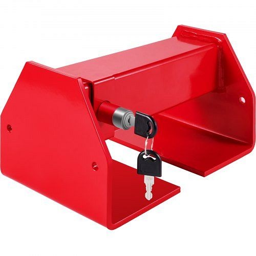 VEVOR Container Lock, 9.84"-17.32" Locking Distance, Bright Red Powder-Coated with 2 Keys, 10.43" x 5.91" x 5.51", JZXGDYCHS-H841ZYTV0