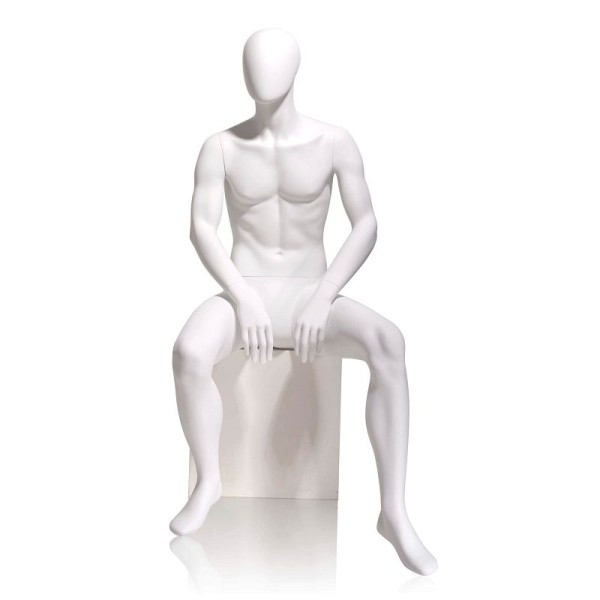 Econoco Male Mannequin, Oval Head, Seated, GEN-5H-OV
