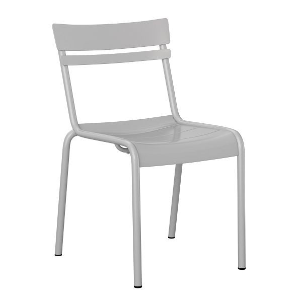 Flash Furniture Nash Commercial Grade Steel Stack Chair, Indoor-Outdoor Armless Chair with 2 Slat Back in Quicksilver, XU-CH-10318-SIL-GG