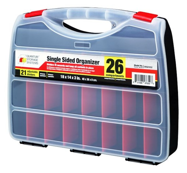 Quantum Storage Systems Organizer, single sided, 18"L x 14"W x 3"H, includes (12) dividers, ORG81832