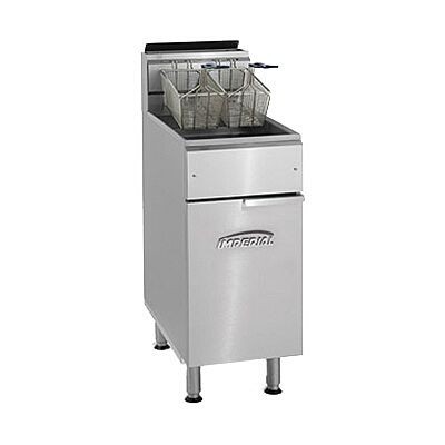 Imperial Fryer, gas, 40pounds capacity, tube fired cast iron burners, IFS-40