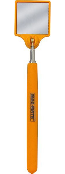 Mag-Mate Telescoping Square Acrylic Inspection Mirror Reaches 35.5" Long, HiVis Orange color, 312AHVO