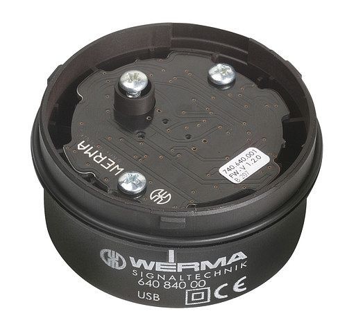 Werma USB-Terminal element, tube mount, 5V DC, Black, 640.840.00