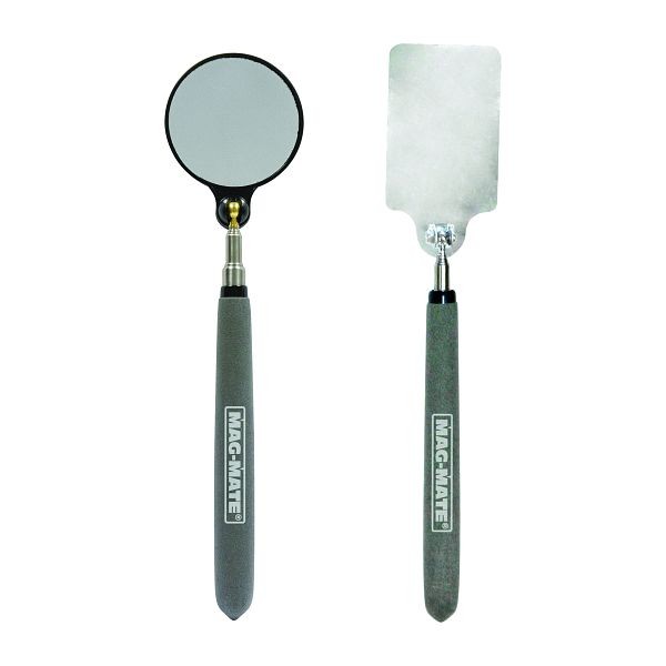 Mag-Mate Telescoping 2 Piece Set Stainless Steel Inspection Mirrors Reaches up to 37" Long, IMS123-IMS234