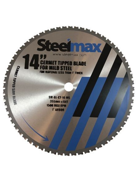 Steelmax 14" Cermet Tipped Metal Cutting Saw Blade for Mild Steel, SM-BL-CT-14-MS