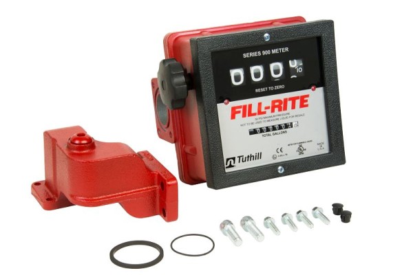 Fill-Rite 4-Digit 1.5" Mechanical Flow Meter, Nickel Plated, 901CMK300V