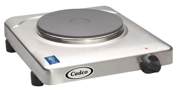 Cadco Cast Iron Hot Plate - 7-1/8" Cast Iron Burner, Stainless, KR-S2