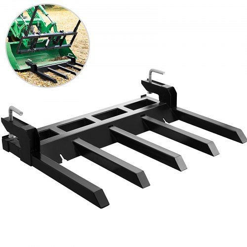 VEVOR Debris Forks for 48" Bucket, Clamp-on Forks for Tractor 2500Lbs Loading Capacity, NYCDCCSP48YCHS001V0