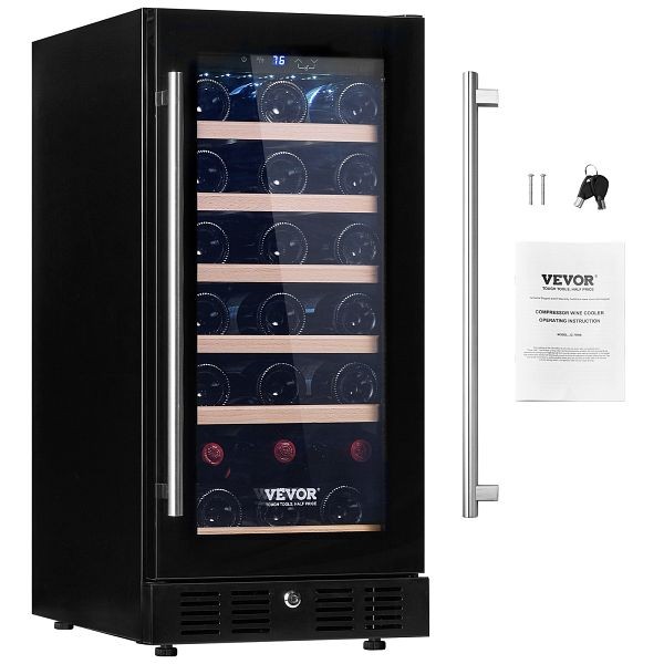 VEVOR Wine Cooler, 30 Bottles Capacity Under Counter Built-in or Freestanding Wine Refrigerator, SYHJJPQRSDQ30IOGWV1