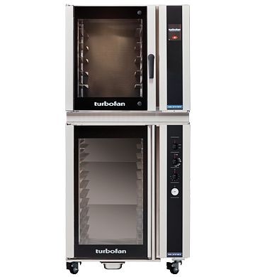 Moffat Turbofan - Full Size Electric Convection Oven Touch Screen Control on a 12 Tray Manual / Electric Proofer / Holding Cabinet, E35T6-26 and P85M12