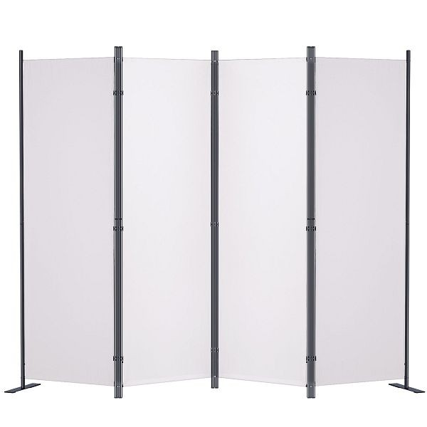 VEVOR Room Divider, 5.6 ft Room Dividers and Folding Privacy Screens (4-panel), Fabric Partition Room Dividers for Office, White, BLP488675INCHXDA6V0