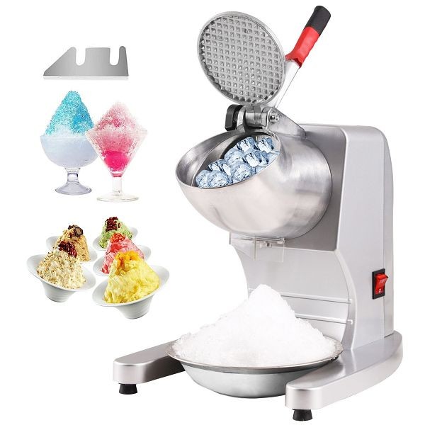 VEVOR Ice Crushers Machine, 220 lbs Per Hour Electric Snow Cone Maker with 4 Blades, Silver, SBJBXS220300WSNSVV1
