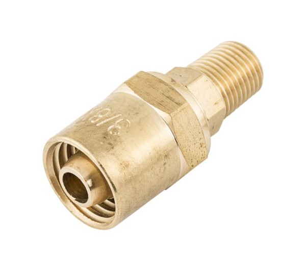 STEELMAN 3/8-Inch ID Reusable Brass Pneumatic Hose Fitting, fitting OD is 11/16", 60366