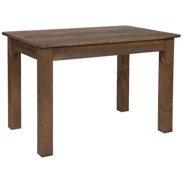 Flash Furniture HERCULES 46" x 30" Rectangular Antique Rustic Solid Pine Farm Dining Table, XA-F-46X30-GG