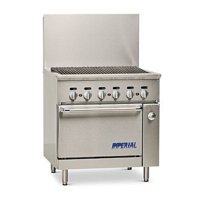 Imperial Range Match, gas, 36"W, charbroiler, cast iron radiants, (1) standard oven, IR-36BR-126