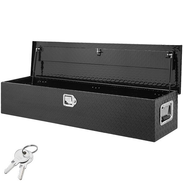 VEVOR Heavy Duty Aluminum Truck Bed Tool Box, 48"x15"x15", Black, LCZXG48X15X155SH1V0