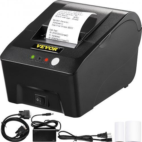 VEVOR Receipt Printer Thermal Receipt 58mm Label Printer ESC/POS USB, DCJWWW110220VFEAXV5