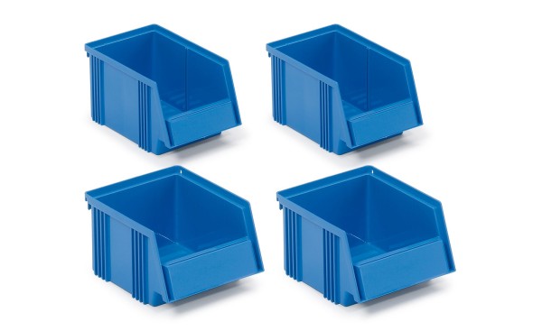 Treston Set of 4 stacking bins, blue (2) 1525-6 (9.84"x5.87"x5.12") (2) 1520-6 (7.56"x5.87"x4.13"), SBS4-2