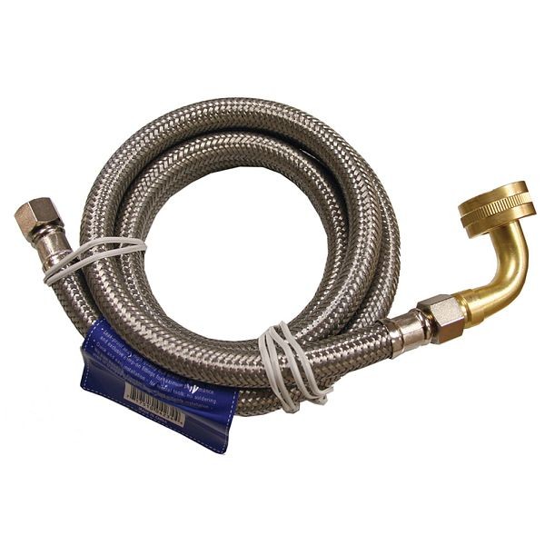 Jones Stephens 3/8" OD x 3/8" MIP x 72" Stainless Steel Dishwasher Connection with Garden Hose Fitting and 90, S04276
