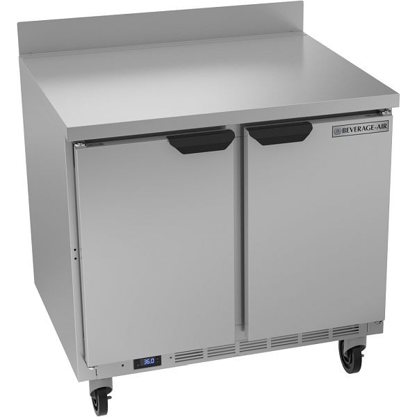 Beverage-Air Worktop Refrigerator Solid Door, Exterior Dimensions: WxDxH: 36"W x 32"D x 39 5/8"H, WTR36AHC
