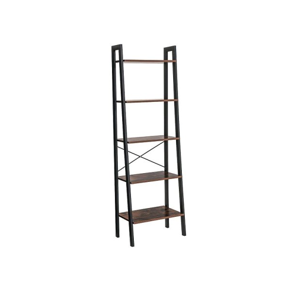 VASAGLE 5 Tiers A-shaped Ladder Storage Shelf, Rustic Brown, LLS45X