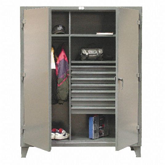Strong Hold Heavy Duty Storage Cabinet, Dark Gray, 78 in H X 36 in W X 24 in D, Assembled, 3 Cabinet Shelves, 36-W-243-7DB