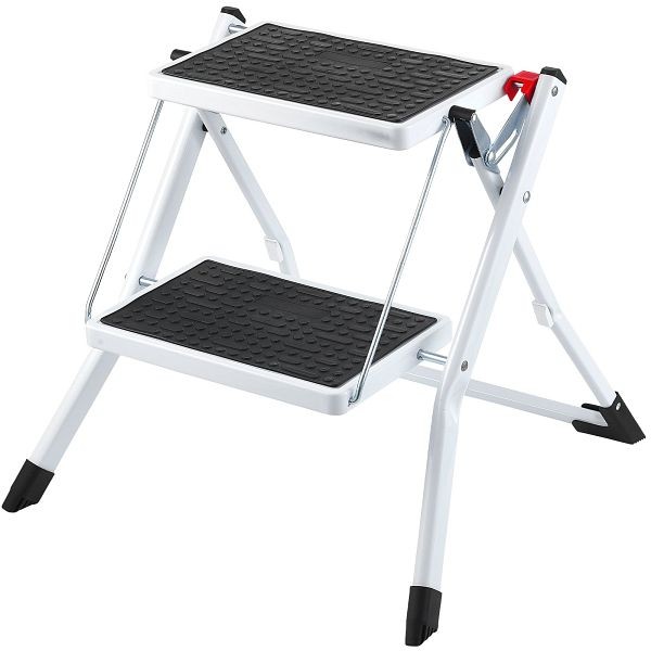 VEVOR Step Ladder 2-Step 330lbs Capacity, Ergonomic Folding Steel Step Stool with Wide Anti-Slip Pedal, JYTDGKZDLB00QE3JSV0