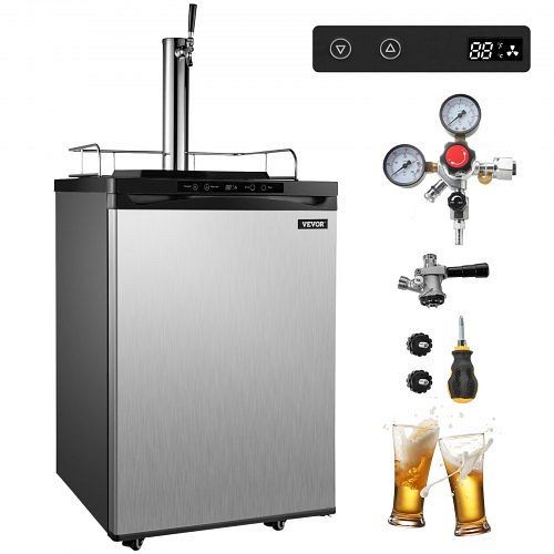 VEVOR Stainless Steel Kegerators Beer Dispenser, Full Size Beer Kegerator Refrigerator, Single Tap Direct Draw Beer Dispenser, PJLZFPJHSDTMC5407V1