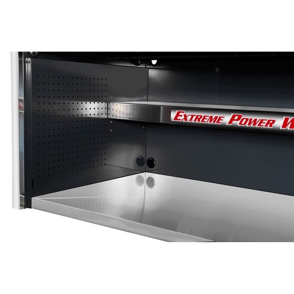 Extreme Tools EX Series 72"W x 30"D Professional Extreme Power Workstation Hutch Black with Chrome Handle, EX7201HCBK