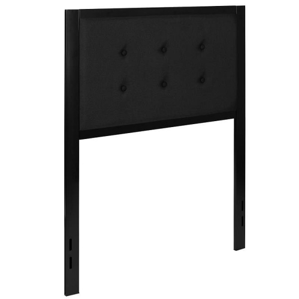 Flash Furniture Bristol Metal Tufted Upholstered Twin Size Headboard in Black Fabric, HG-HB1725-T-BK-GG