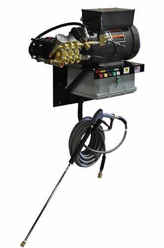 Cam Spray Economy Wall Mount Electric Powered 4 gpm, 2000 psi Cold Water Pressure Washer With Auto Start-Stop, 230 Volt / 15 Amp / 3 Phase, 2040EWM3A