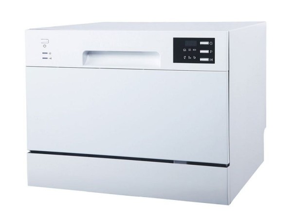 Sunpentown Countertop Dishwasher with Delay Start & LED, White, SD-2225DW