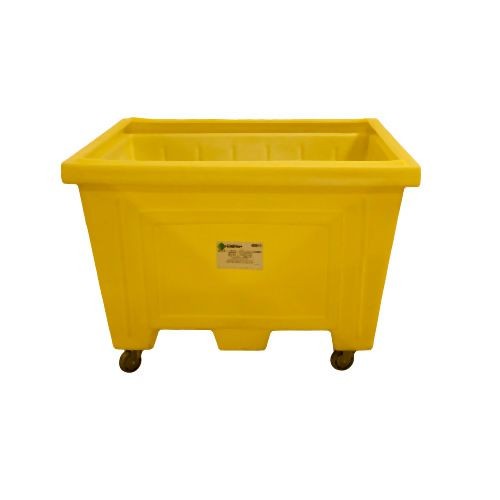 ENPAC Large Tote Bin with Lid and 4" Urethane Wheels, Yellow, 1510-YE