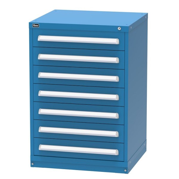Vidmar BRIGHT BLUE Counter Height Drawer Cabinet with 7 Drawers, 27.75" x 30" x 44", SEP2041AL-BRIGHT BLUE