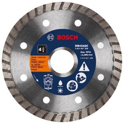 Bosch 4-1/2 Inches Premium Turbo Rim Diamond Blade for Smooth Cuts, 2610037356