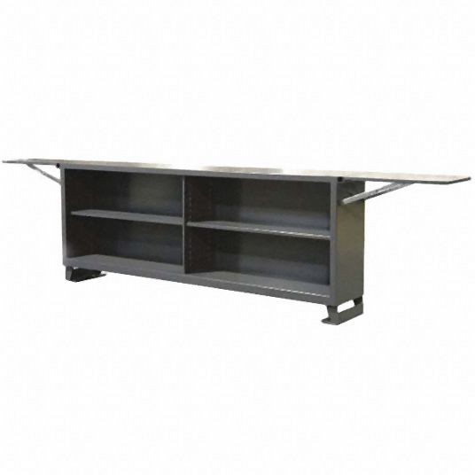 Strong Hold Cabinet Workbench, Steel, 18 in Depth, 44 in Height, 178 in Width, 14.63.2-CSU-182-2FUPANEL