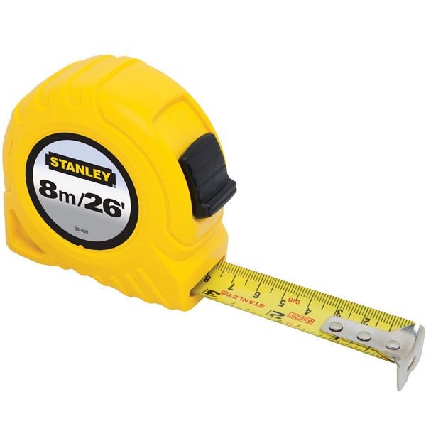 Stanley 26 ft. High Impact Abs Steel Long Tape, 30-456