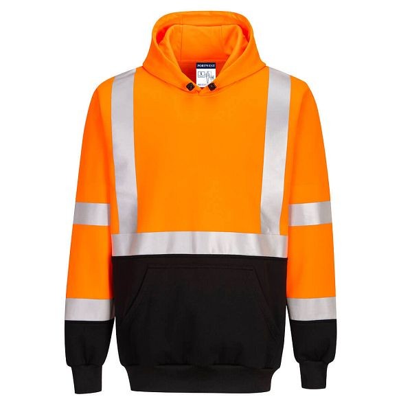 Portwest Two-Tone Hooded Sweatshirt, Orange/Black, 4XL, UB324OBR4XL