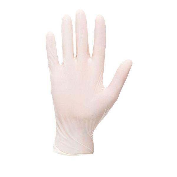 Portwest Powdered Latex Disposable Glove, White, L, Quantity: 100 Pairs, A910WHRL