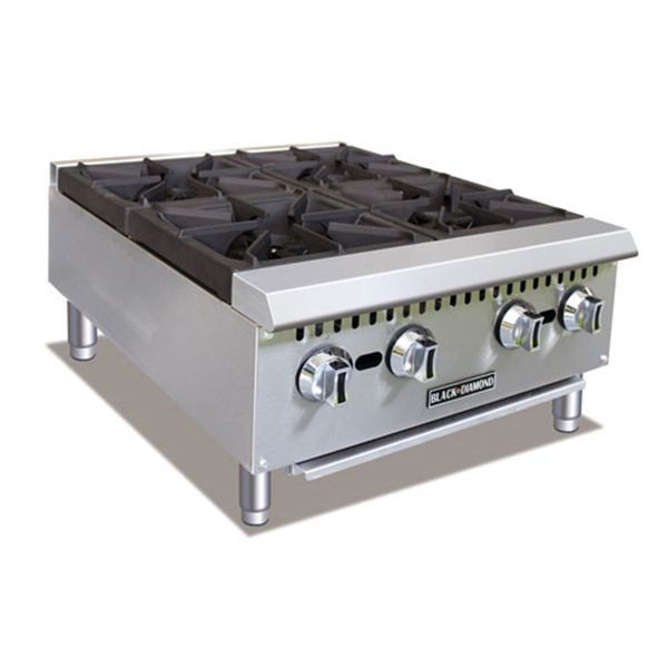 Black Diamond Gas Hotplate 24". Units come standard with 4-5" adjustable legs, BDCTH-24
