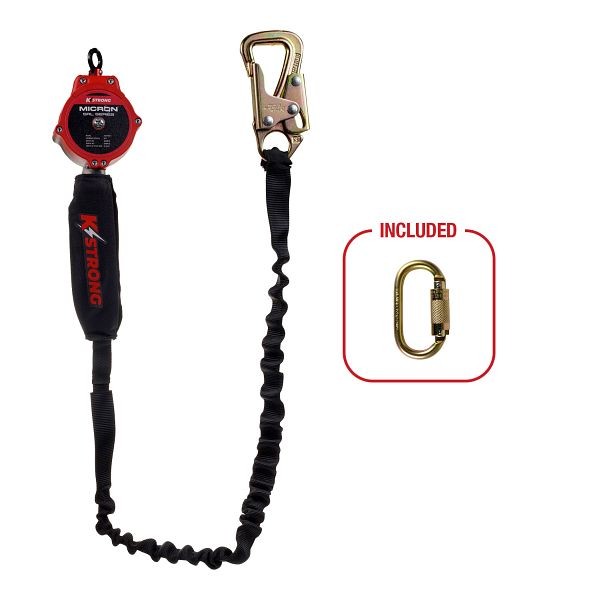 KStrong Micron 9 ft. Tie-back SRL with Tie-back Hook (ANSI) - Installation carabiner included, UFS359002