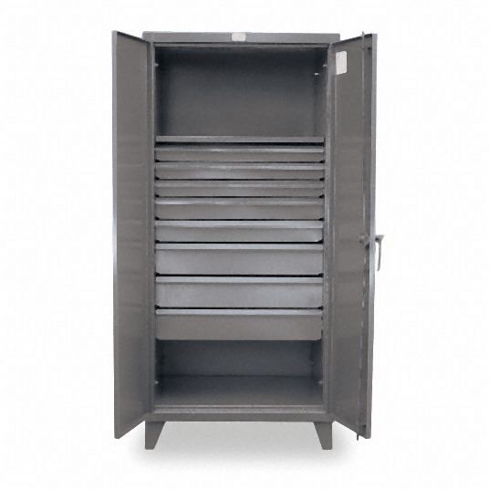 Strong Hold Heavy Duty Storage Cabinet, Dark Gray, 78 in H X 36 in W X 24 in D, Assembled, 1 Cabinet Shelves, 36-241-8DB